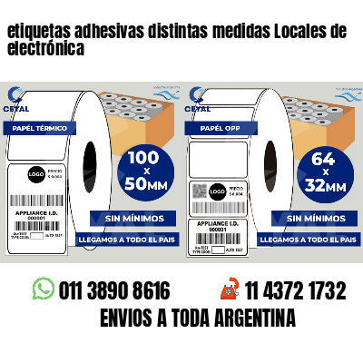 etiquetas adhesivas distintas medidas Locales de electrónica