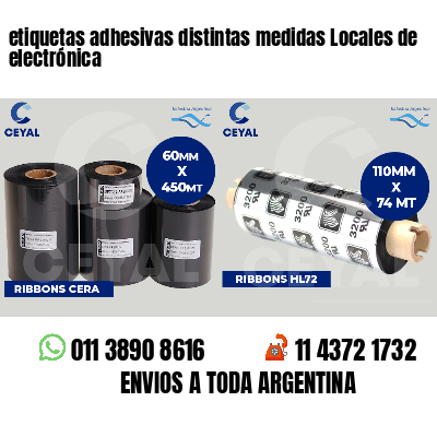 etiquetas adhesivas distintas medidas Locales de electrónica