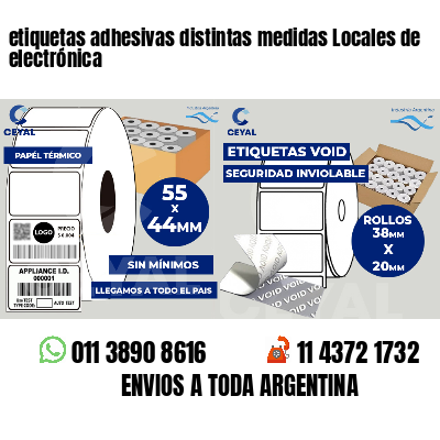 etiquetas adhesivas distintas medidas Locales de electrónica