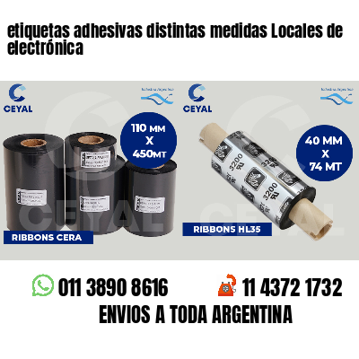 etiquetas adhesivas distintas medidas Locales de electrónica
