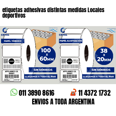 etiquetas adhesivas distintas medidas Locales deportivos