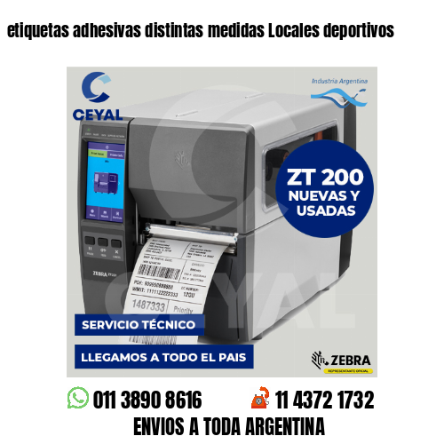 etiquetas adhesivas distintas medidas Locales deportivos