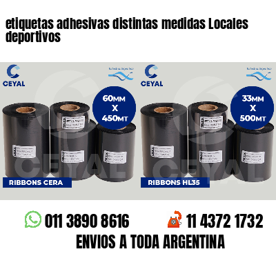etiquetas adhesivas distintas medidas Locales deportivos