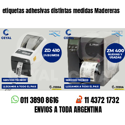 etiquetas adhesivas distintas medidas Madereras
