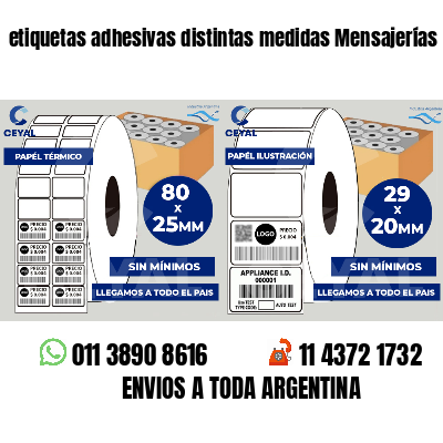 etiquetas adhesivas distintas medidas Mensajerías