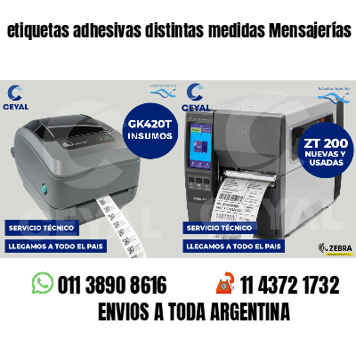 etiquetas adhesivas distintas medidas Mensajerías