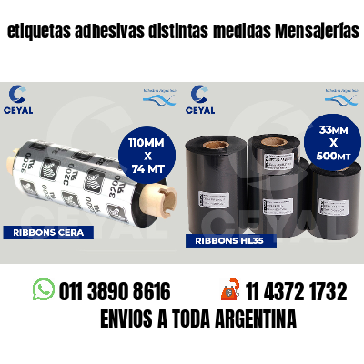 etiquetas adhesivas distintas medidas Mensajerías
