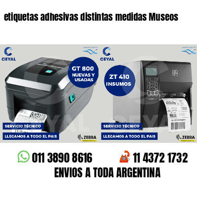 etiquetas adhesivas distintas medidas Museos