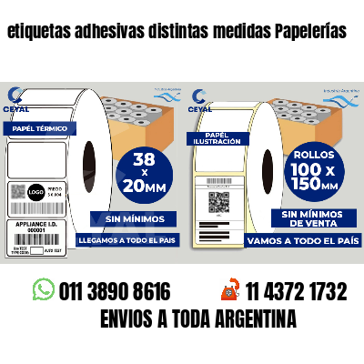 etiquetas adhesivas distintas medidas Papelerías