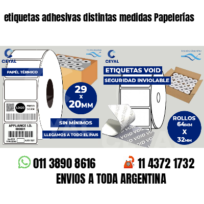 etiquetas adhesivas distintas medidas Papelerías
