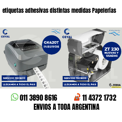 etiquetas adhesivas distintas medidas Papelerías