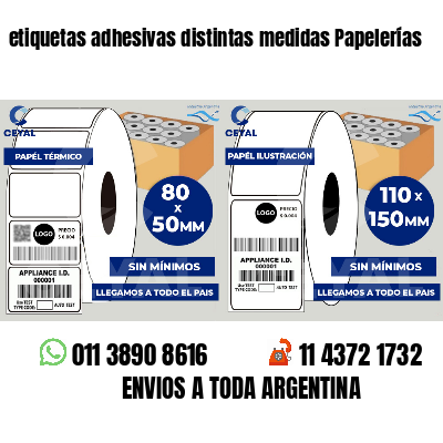 etiquetas adhesivas distintas medidas Papelerías