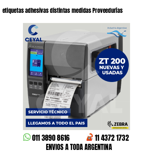 etiquetas adhesivas distintas medidas Proveedurías