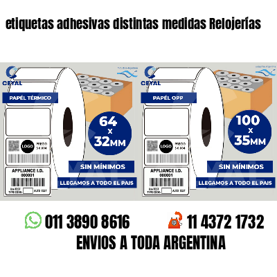 etiquetas adhesivas distintas medidas Relojerías