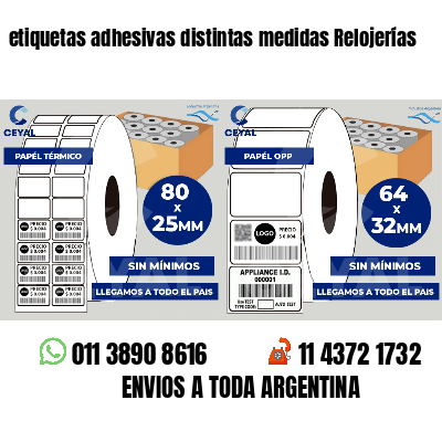 etiquetas adhesivas distintas medidas Relojerías