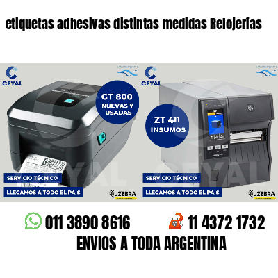 etiquetas adhesivas distintas medidas Relojerías