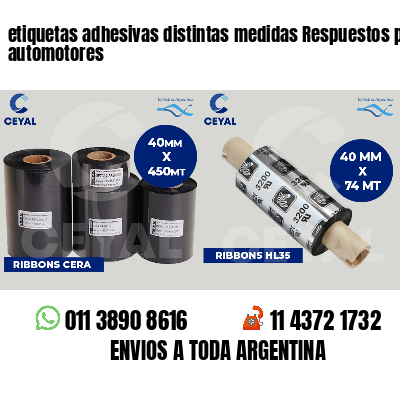 etiquetas adhesivas distintas medidas Respuestos para automotores