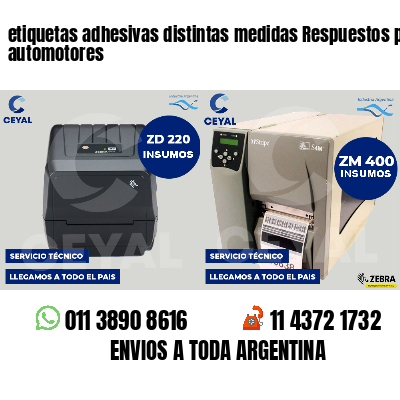 etiquetas adhesivas distintas medidas Respuestos para automotores