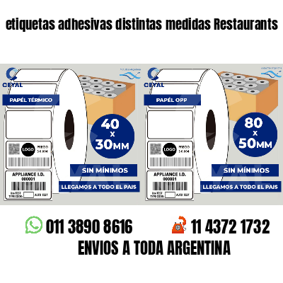 etiquetas adhesivas distintas medidas Restaurants