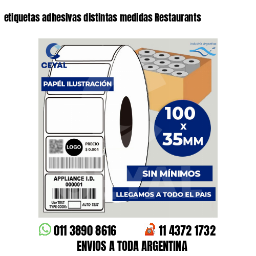 etiquetas adhesivas distintas medidas Restaurants