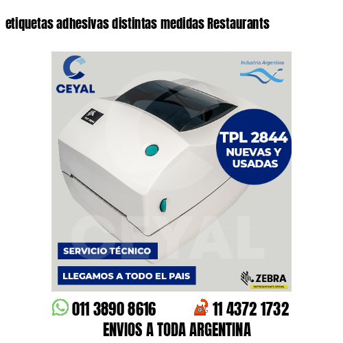etiquetas adhesivas distintas medidas Restaurants