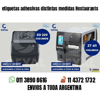 etiquetas adhesivas distintas medidas Restaurants
