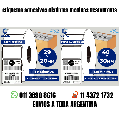 etiquetas adhesivas distintas medidas Restaurants