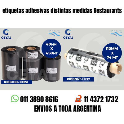 etiquetas adhesivas distintas medidas Restaurants