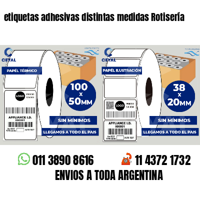 etiquetas adhesivas distintas medidas Rotisería
