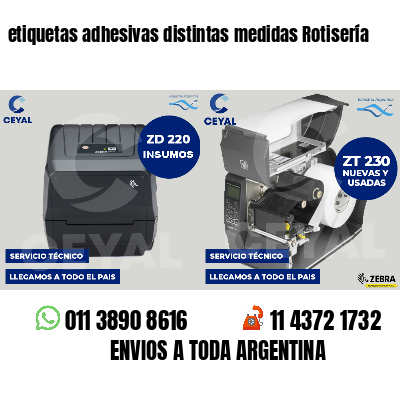 etiquetas adhesivas distintas medidas Rotisería