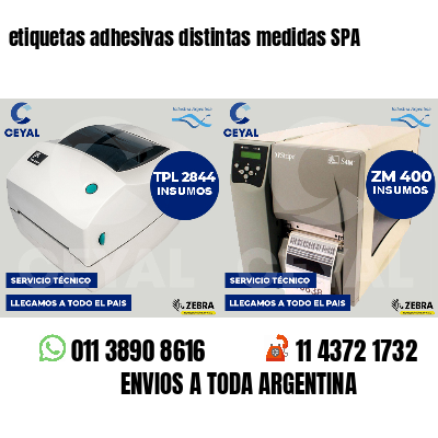 etiquetas adhesivas distintas medidas SPA