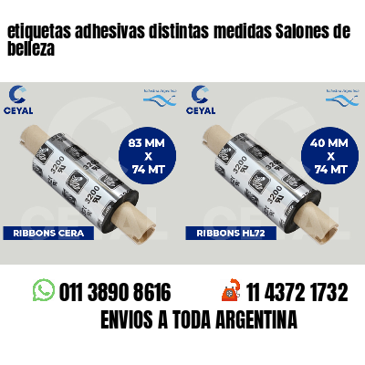 etiquetas adhesivas distintas medidas Salones de belleza