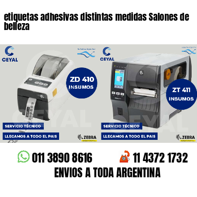 etiquetas adhesivas distintas medidas Salones de belleza