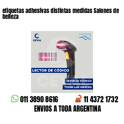 etiquetas adhesivas distintas medidas Salones de belleza
