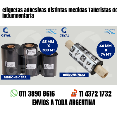 etiquetas adhesivas distintas medidas Talleristas de indumnentaria
