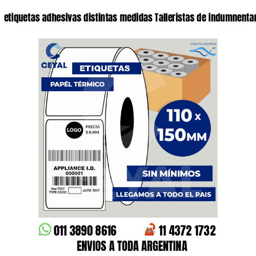 etiquetas adhesivas distintas medidas Talleristas de indumnentaria