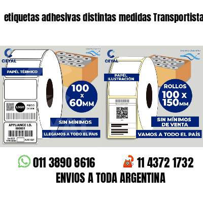 etiquetas adhesivas distintas medidas Transportistas