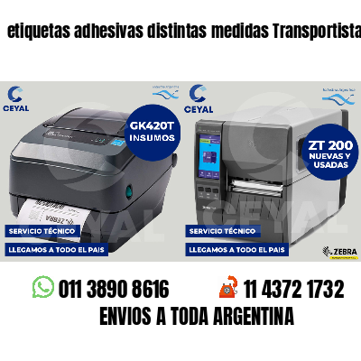 etiquetas adhesivas distintas medidas Transportistas