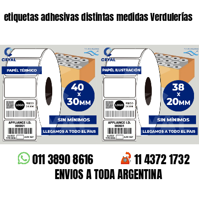 etiquetas adhesivas distintas medidas Verdulerías