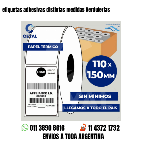 etiquetas adhesivas distintas medidas Verdulerías