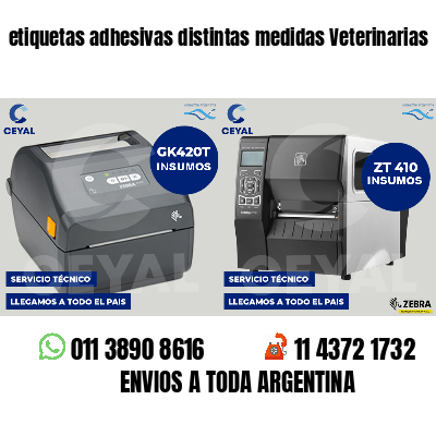 etiquetas adhesivas distintas medidas Veterinarias