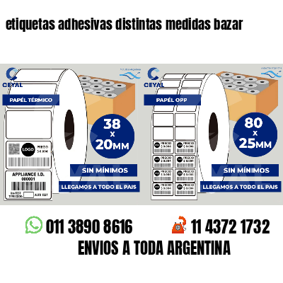 etiquetas adhesivas distintas medidas bazar
