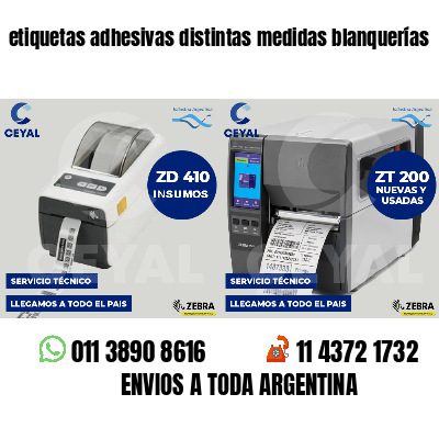 etiquetas adhesivas distintas medidas blanquerías