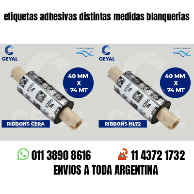 etiquetas adhesivas distintas medidas blanquerías