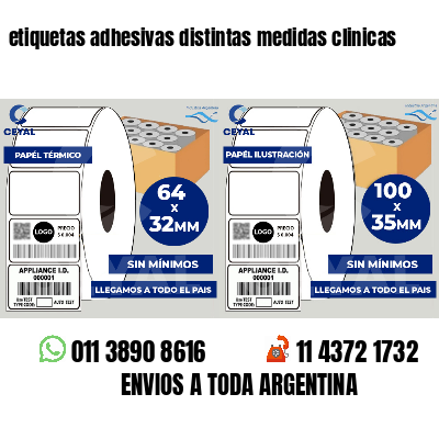 etiquetas adhesivas distintas medidas clinicas