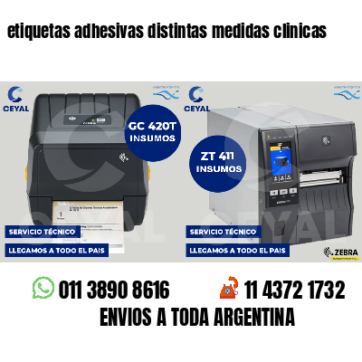 etiquetas adhesivas distintas medidas clinicas