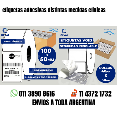 etiquetas adhesivas distintas medidas clinicas
