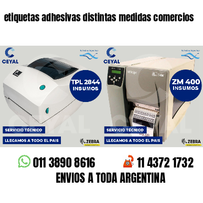 etiquetas adhesivas distintas medidas comercios