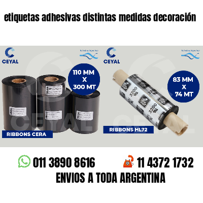 etiquetas adhesivas distintas medidas decoración