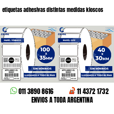 etiquetas adhesivas distintas medidas kioscos